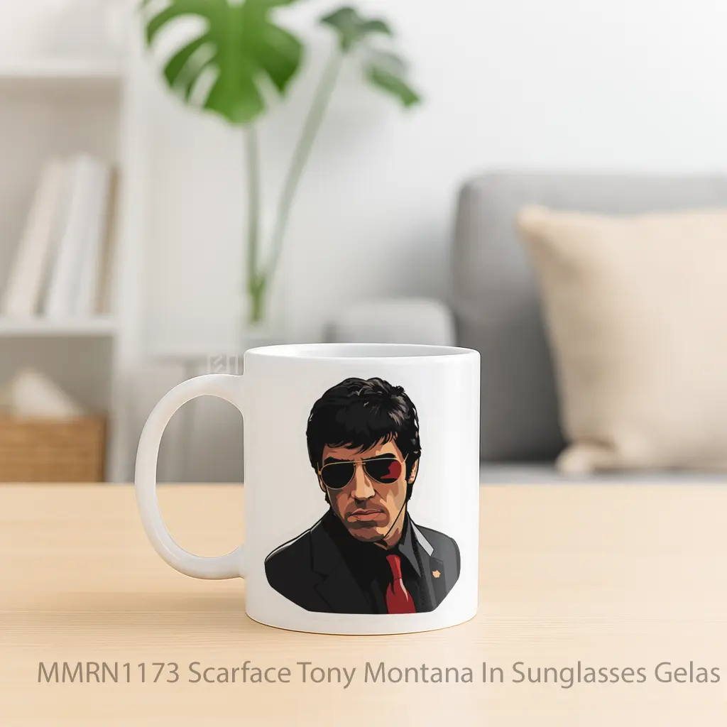 Scarface Tony Montana In Sunglasses Gelas Keramik Mug - Sudut 2