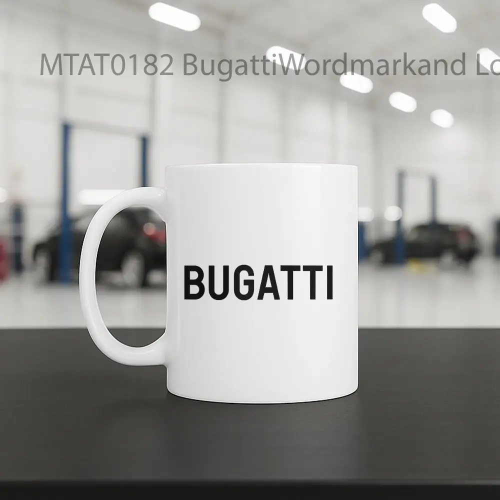 BugattiWordmarkand Logo Otomotif Mug - Sudut 2