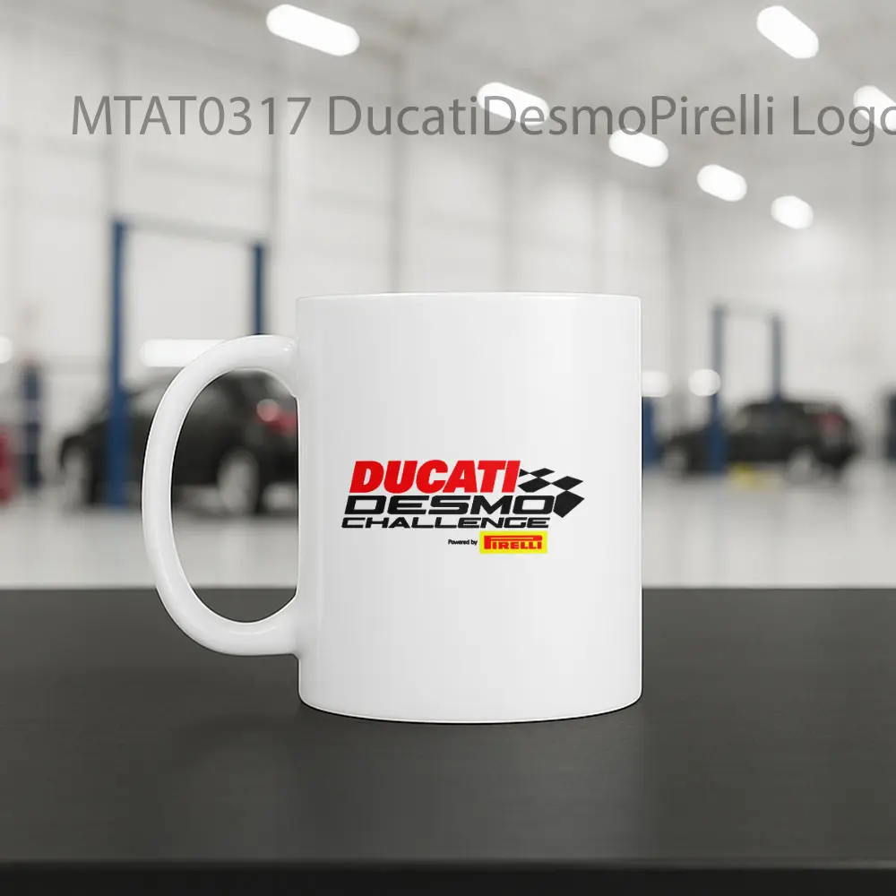 DucatiDesmoPirelli Logo Otomotif Mug - Sudut 2