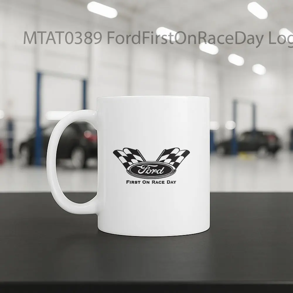 FordFirstOnRaceDay Logo Otomotif Mug - Sudut 2