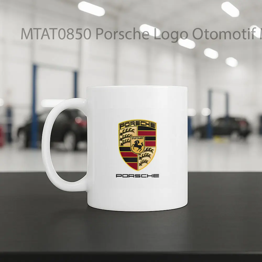 Porsche Logo Otomotif Mug - Sudut 2
