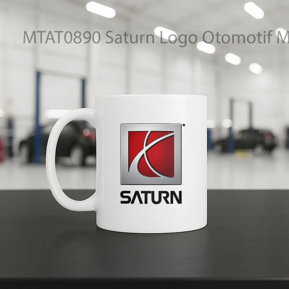 Saturn Logo Otomotif Mug - Sudut 2
