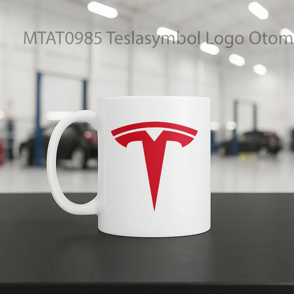 Teslasymbol Logo Otomotif Mug - Sudut 2