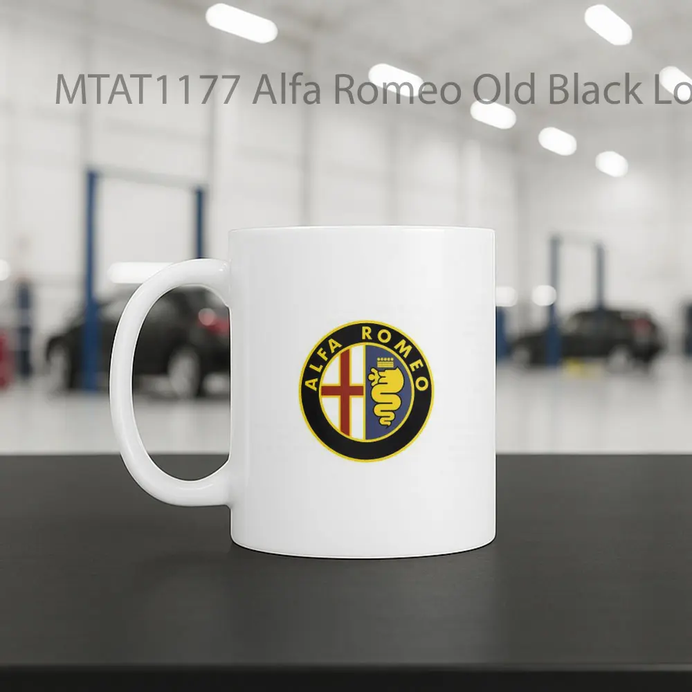 Alfa Romeo Old Black Logo Otomotif Mug - Sudut 2