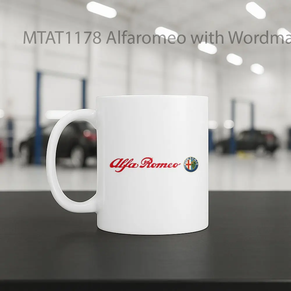 Alfaromeo with Wordmark Logo Otomotif Mug - Sudut 2