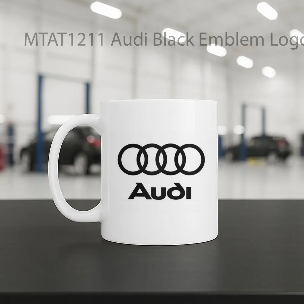 Audi Black Emblem Logo Otomotif Mug - Sudut 2
