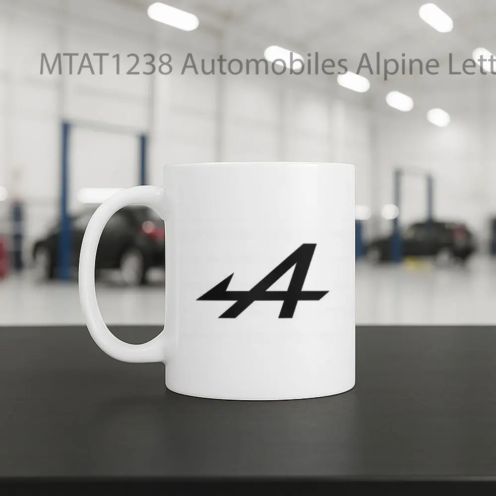 Automobiles Alpine Letter A Logo Otomotif Mug - Sudut 2