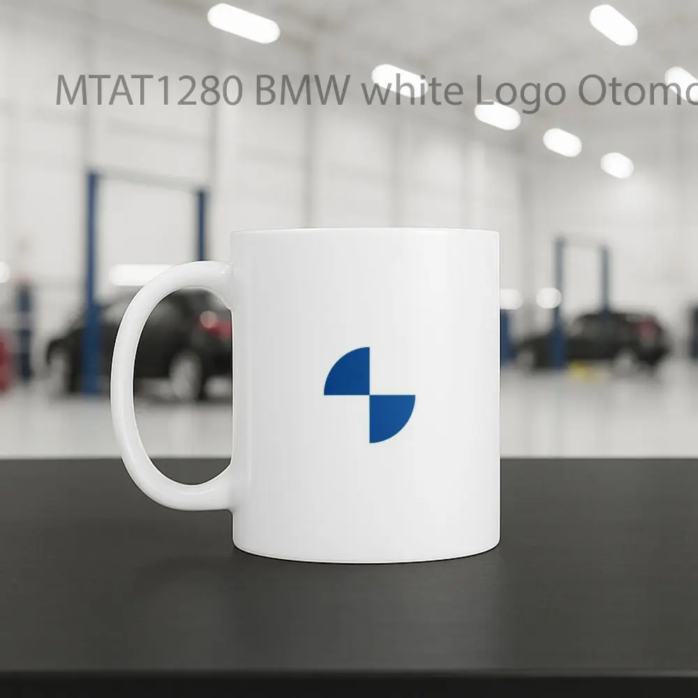 BMW white Logo Otomotif Mug - Sudut 2