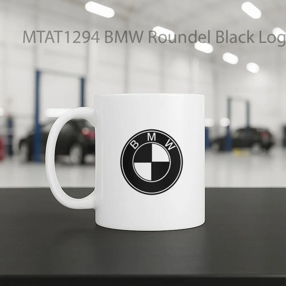 BMW Roundel Black Logo Otomotif Mug - Sudut 2