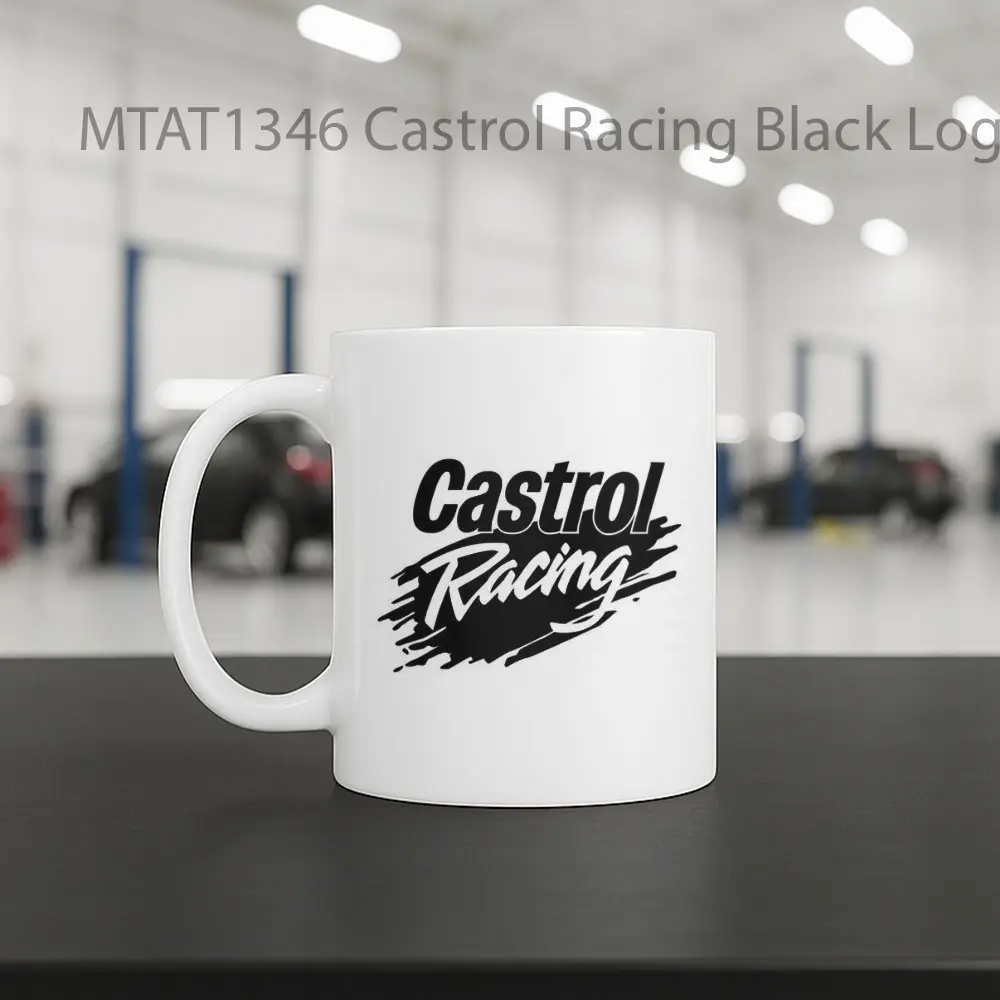 Castrol Racing Black Logo Otomotif Mug - Sudut 2