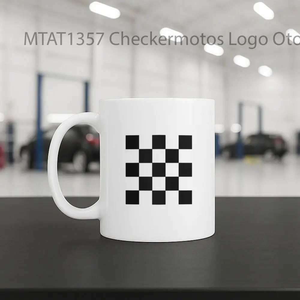 Checkermotos Logo Otomotif Mug - Sudut 2