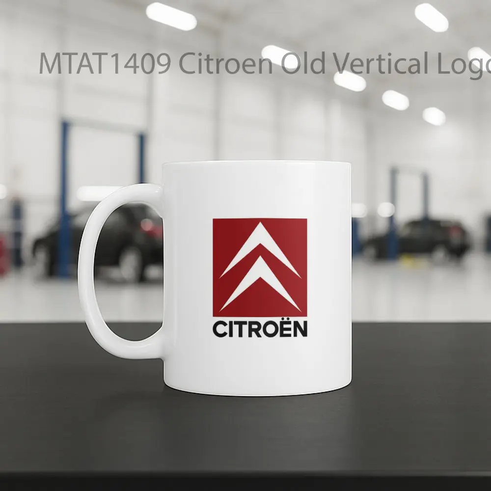 Citroen Old Vertical Logo Otomotif Mug - Sudut 2