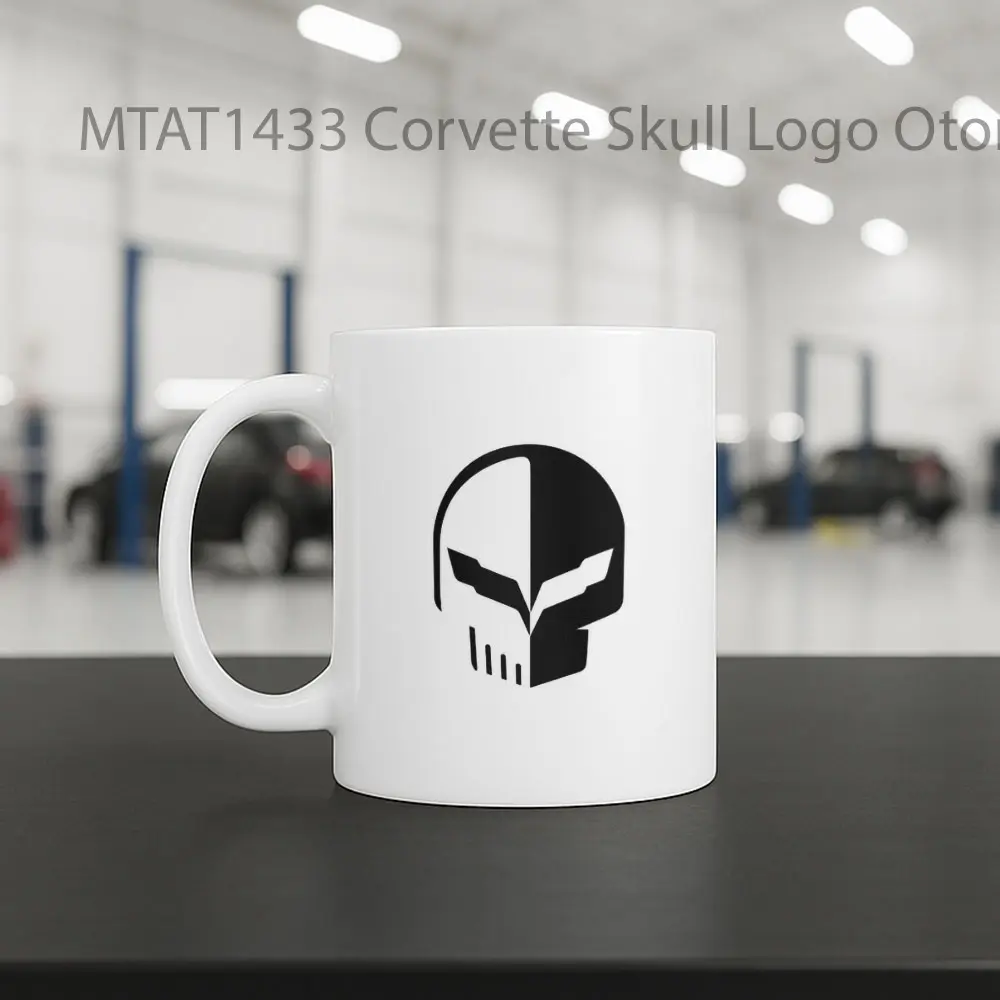Corvette Skull Logo Otomotif Mug - Sudut 2