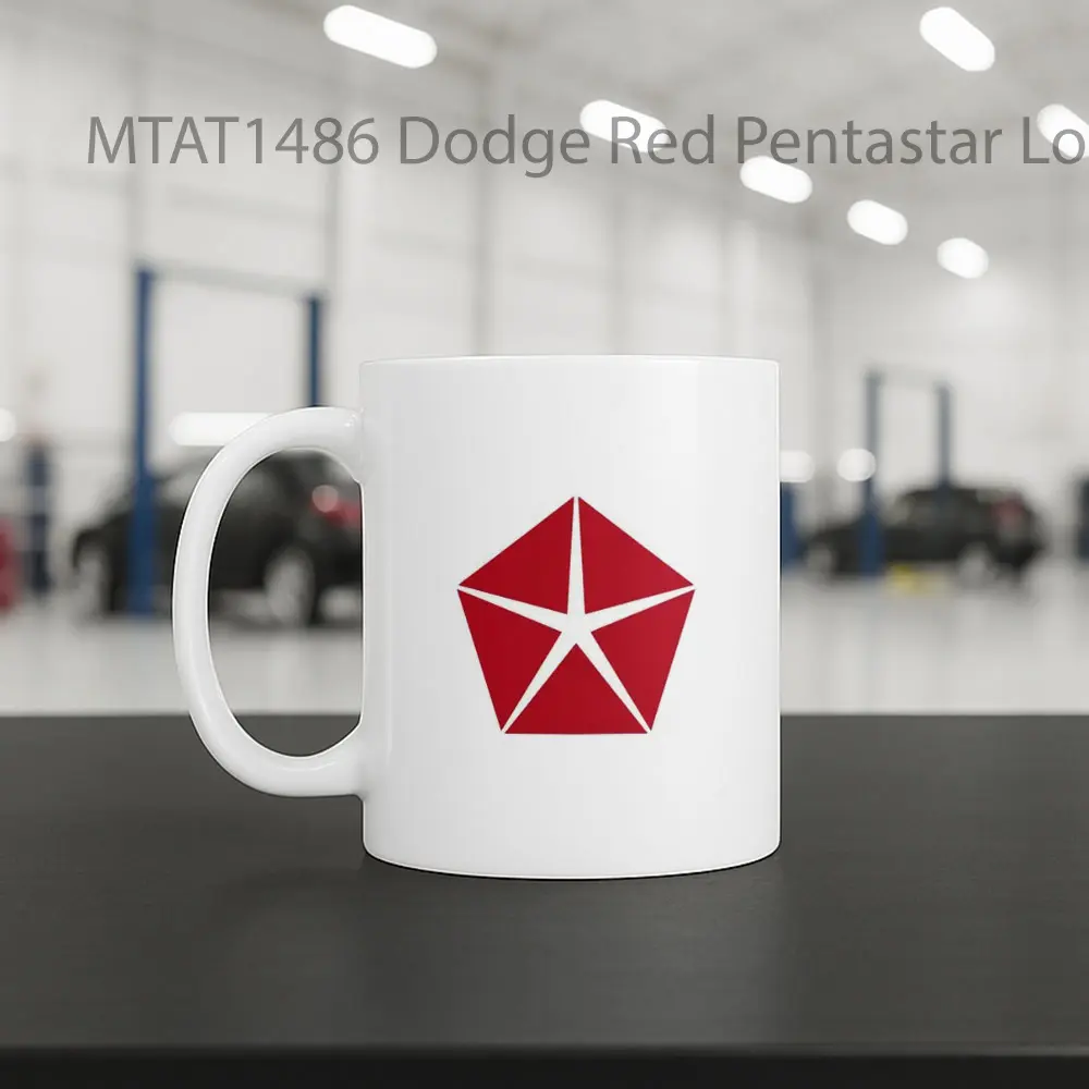 Dodge Red Pentastar Logo Otomotif Mug - Sudut 2