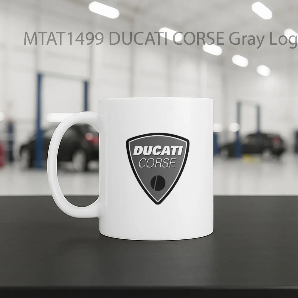 DUCATI CORSE Gray Logo Otomotif Mug - Sudut 2