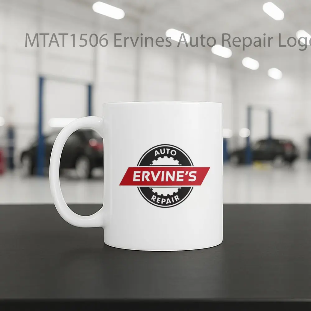 Ervines Auto Repair Logo Otomotif Mug - Sudut 2