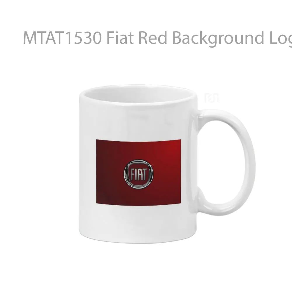 Fiat Red Background Logo Otomotif Mug
