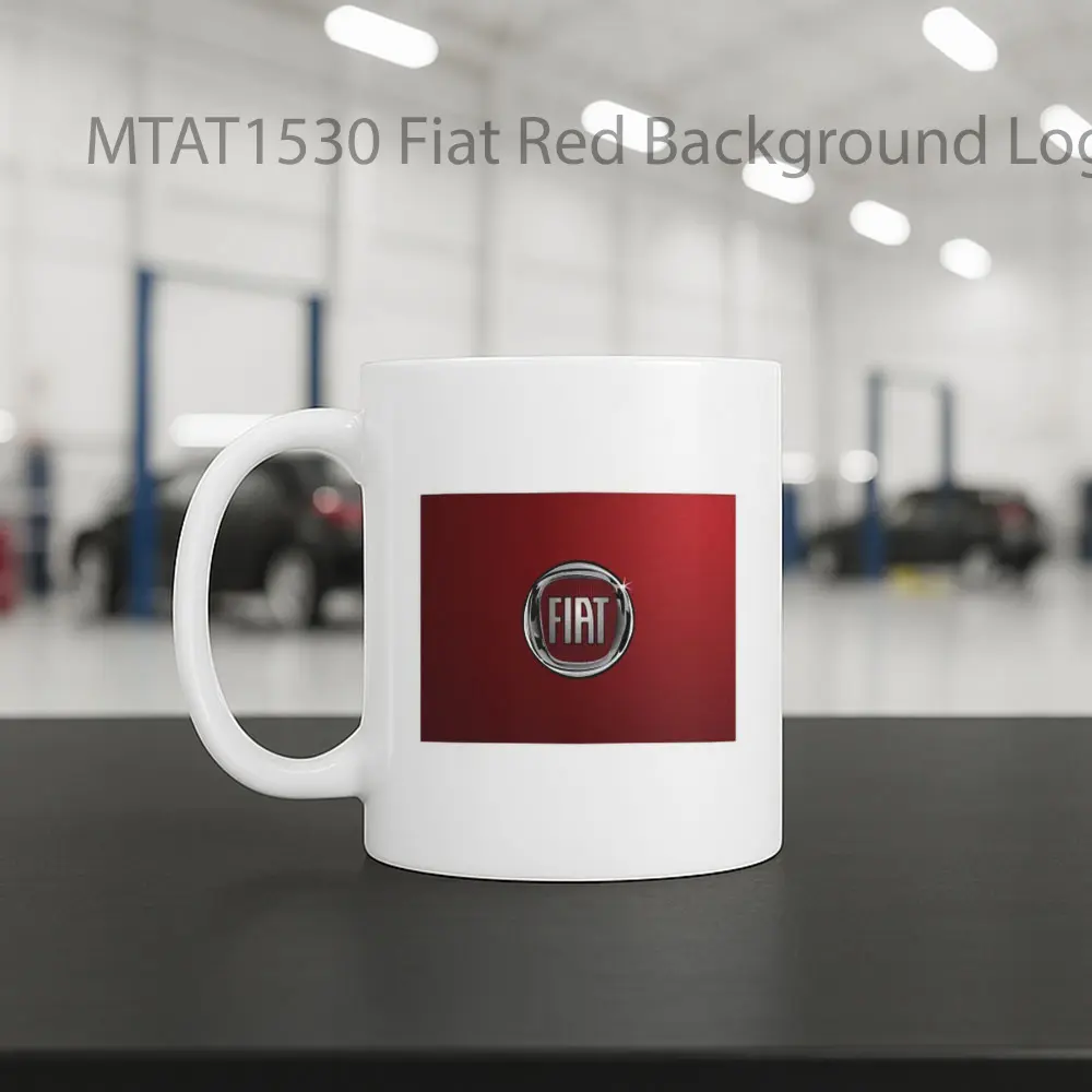 Fiat Red Background Logo Otomotif Mug - Sudut 2