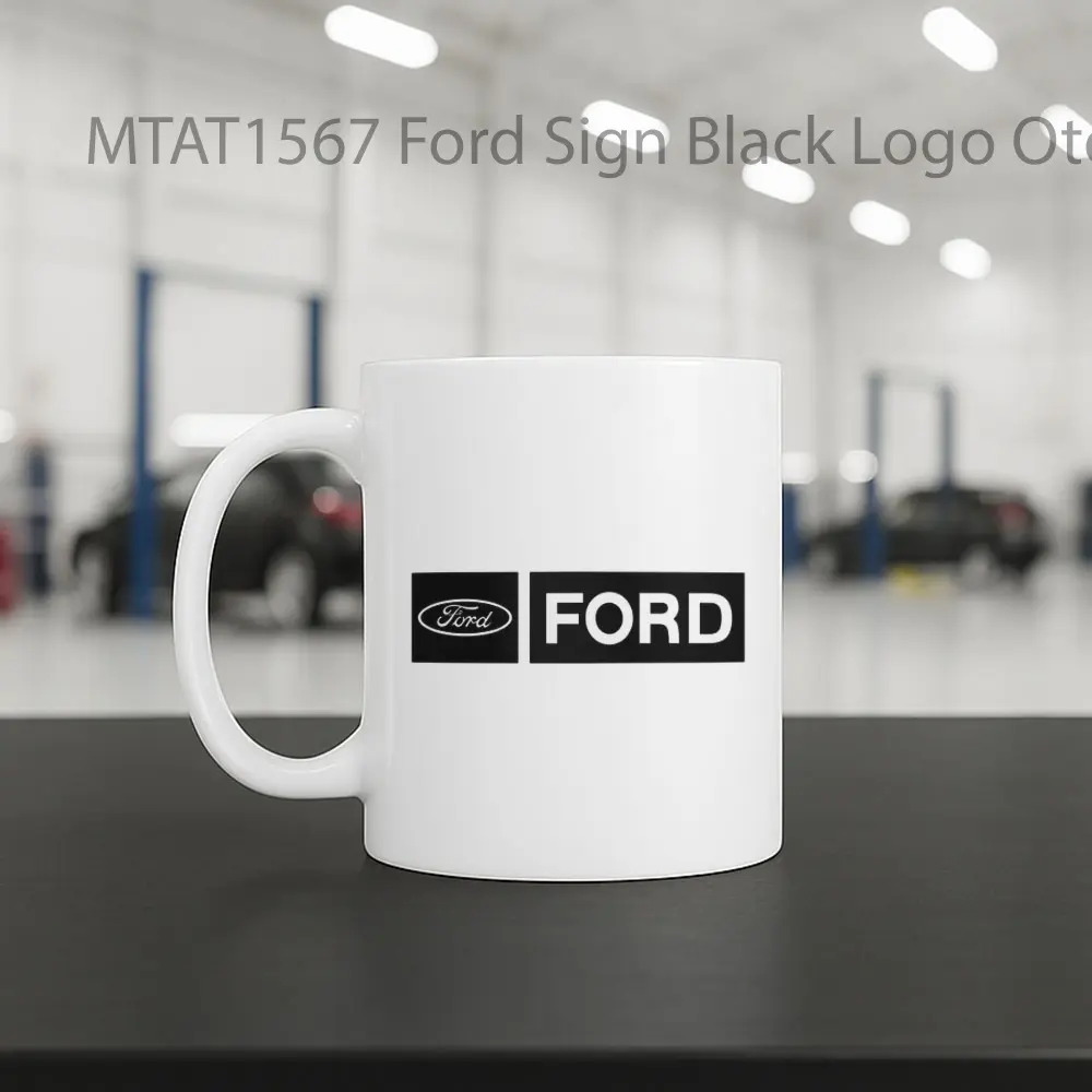 Ford Sign Black Logo Otomotif Mug - Sudut 2