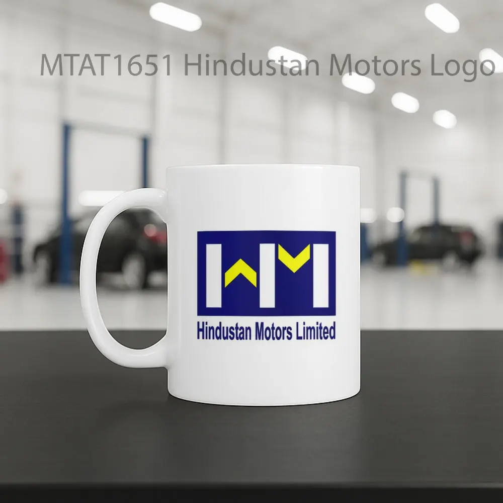Hindustan Motors Logo Otomotif Mug - Sudut 2