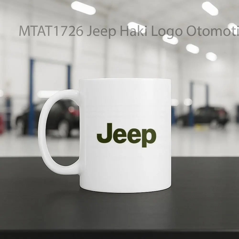 Jeep Haki Logo Otomotif Mug - Sudut 2