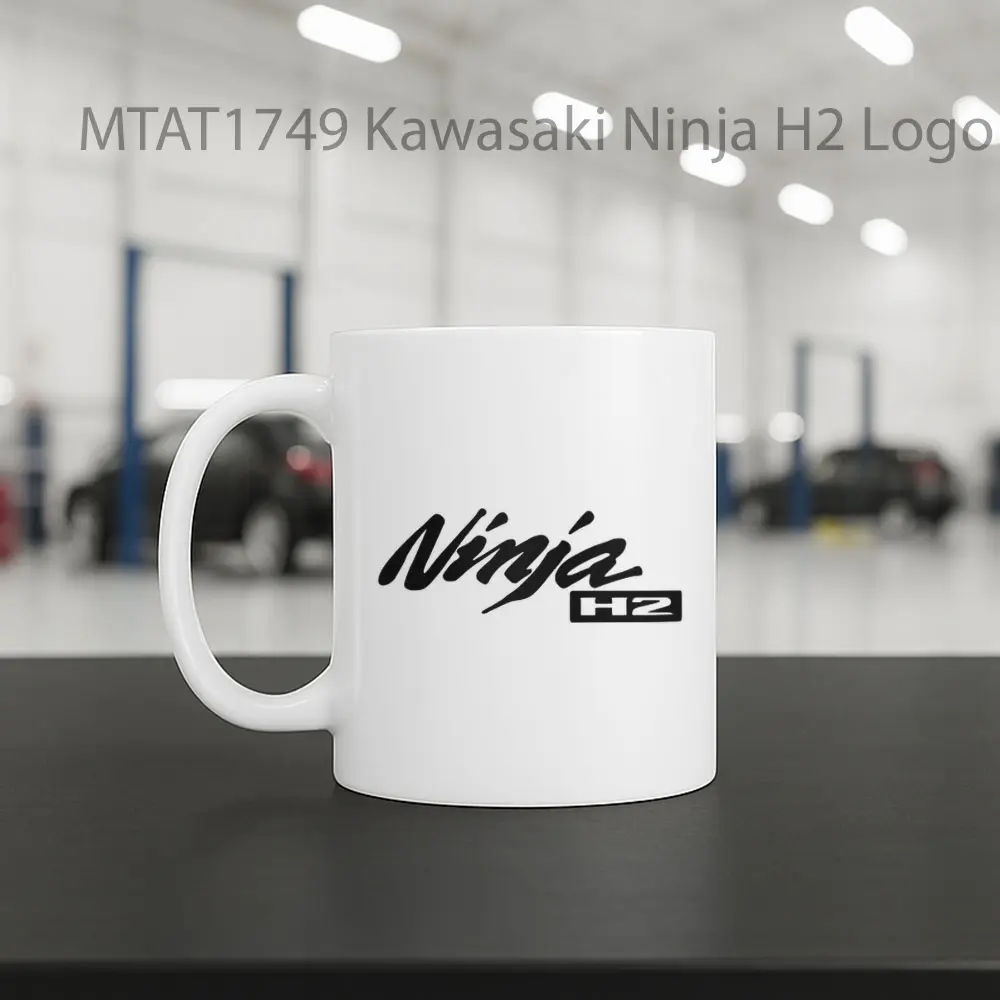 Kawasaki Ninja H2 Logo Otomotif Mug - Sudut 2