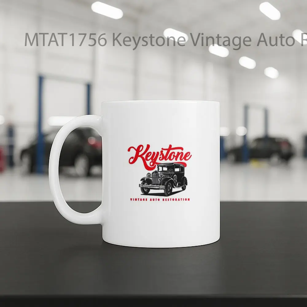 Keystone Vintage Auto Restoration Logo Otomotif Mug - Sudut 2