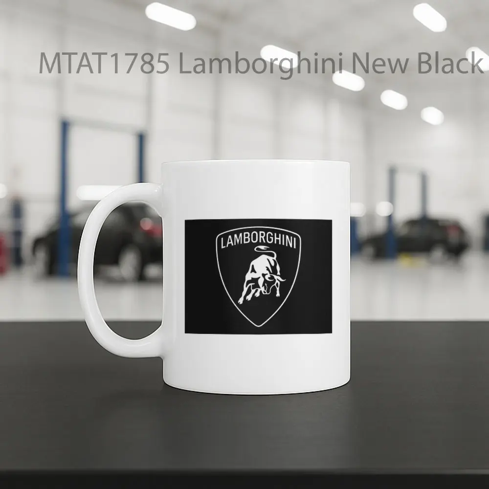 Lamborghini New Black Logo Otomotif Mug - Sudut 2