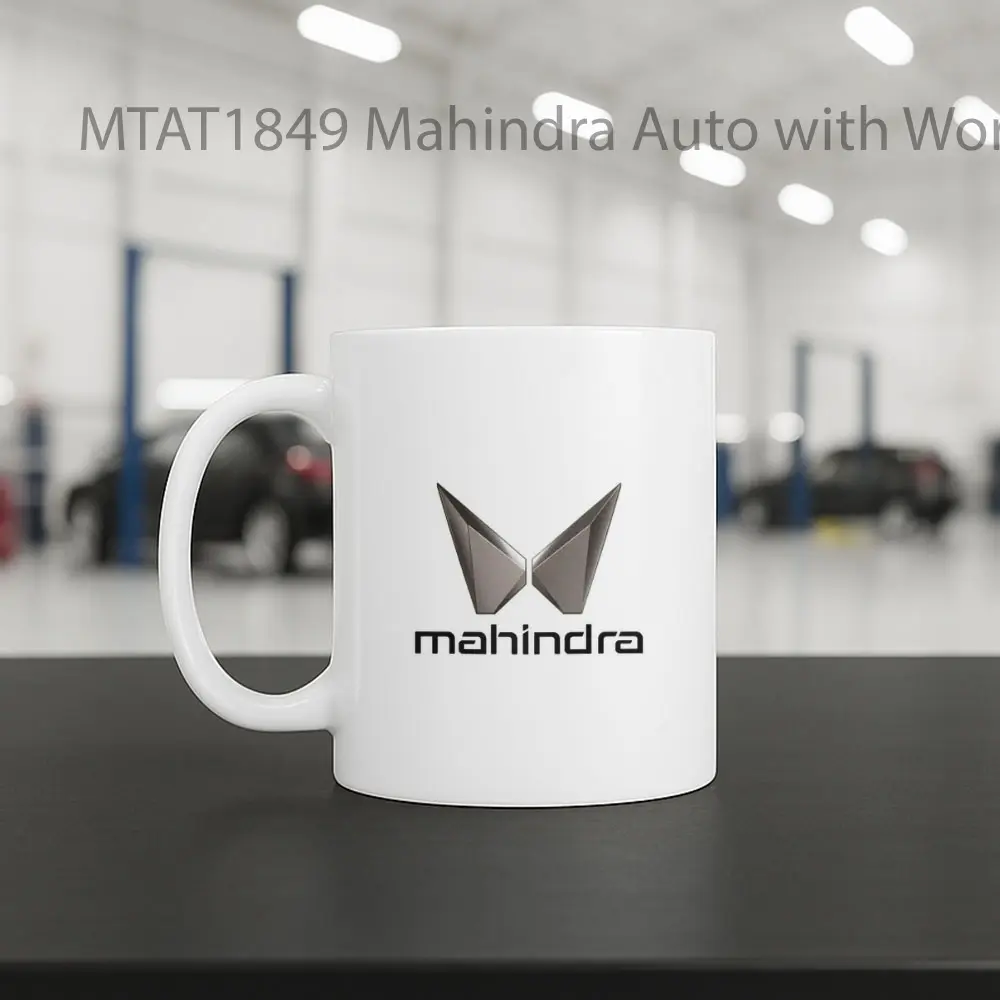 Mahindra Auto with Wordmark Logo Otomotif Mug - Sudut 2