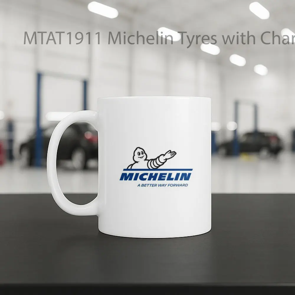Michelin Tyres with Character and Slogan Logo Otomotif Mug - Sudut 2