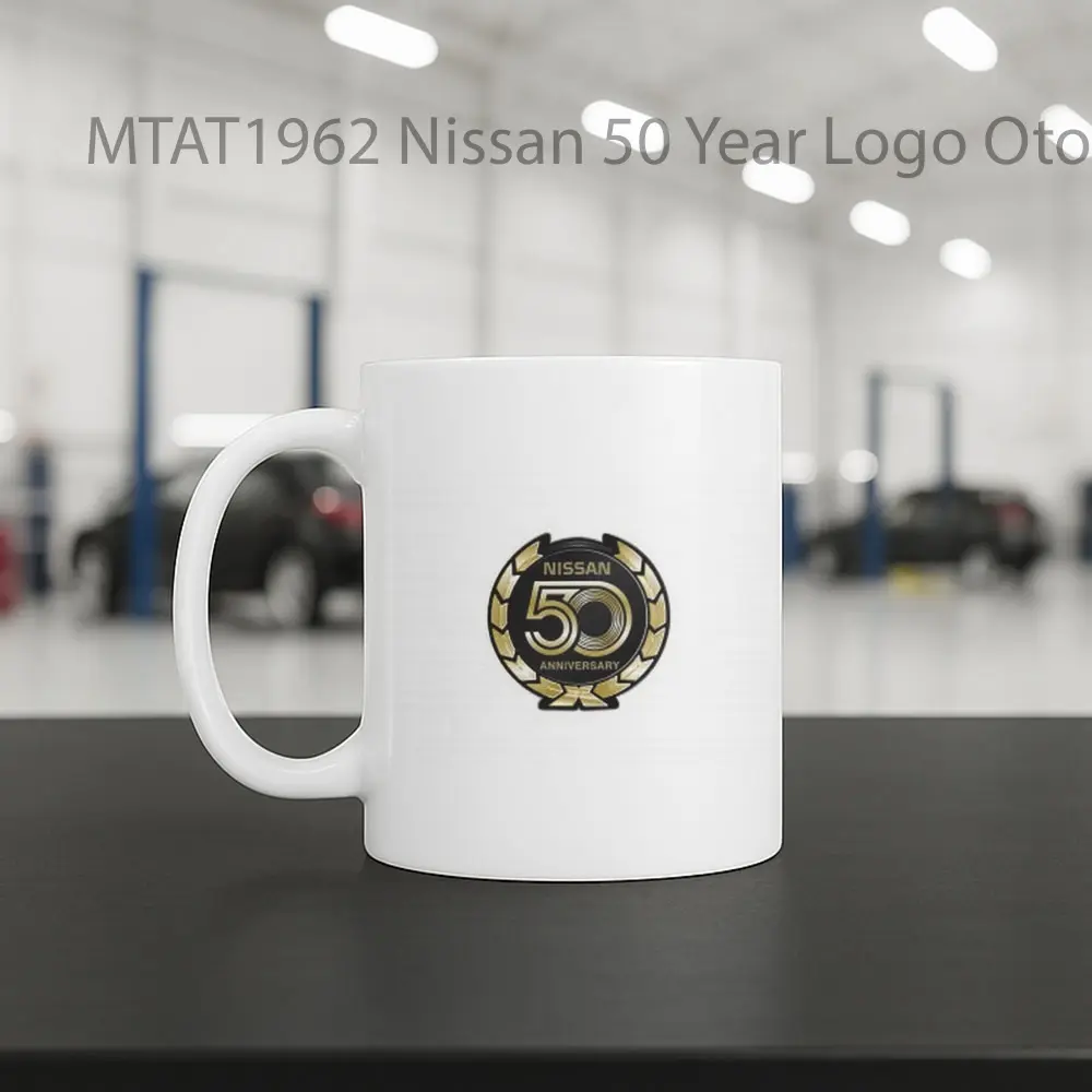 Nissan 50 Year Logo Otomotif Mug - Sudut 2