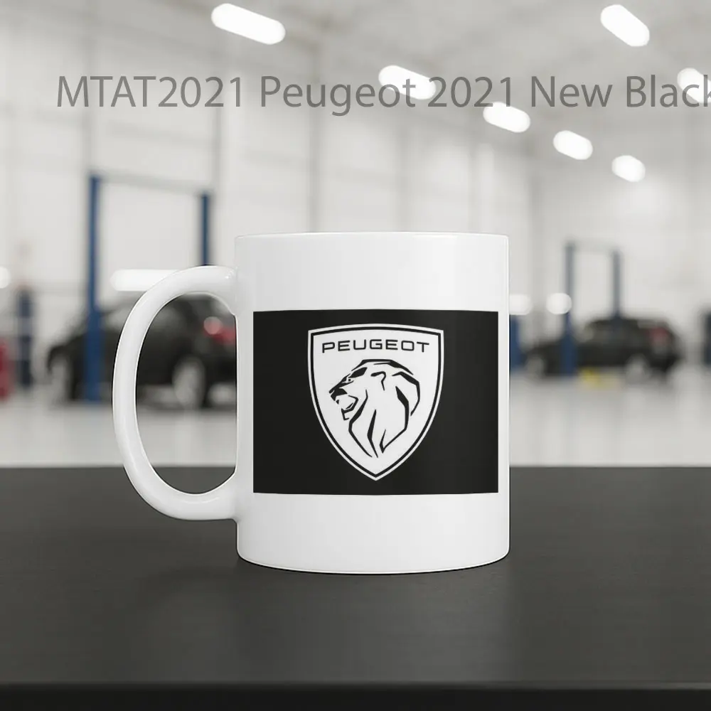 Peugeot 2021 New Black Logo Otomotif Mug - Sudut 2