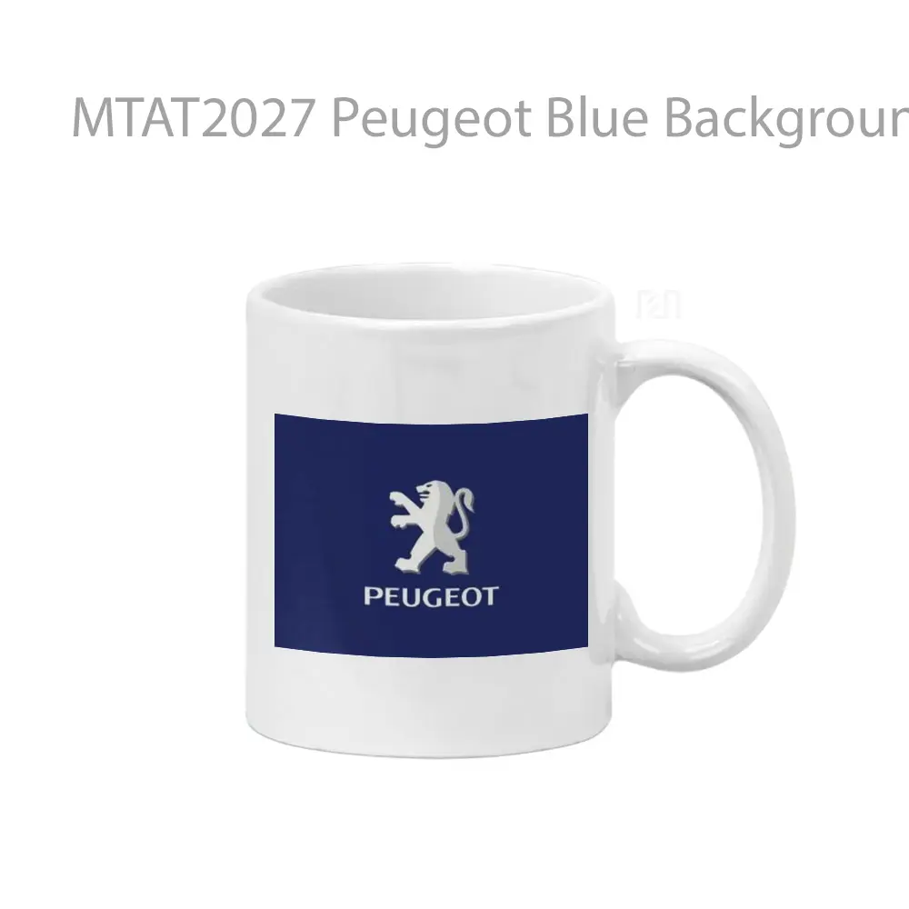 Peugeot Blue Background Logo Otomotif Mug