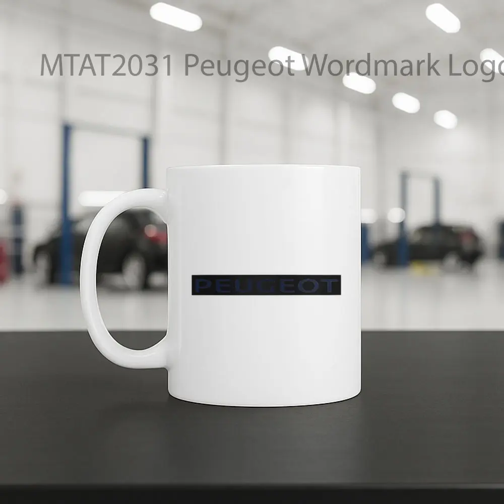 Peugeot Wordmark Logo Otomotif Mug - Sudut 2