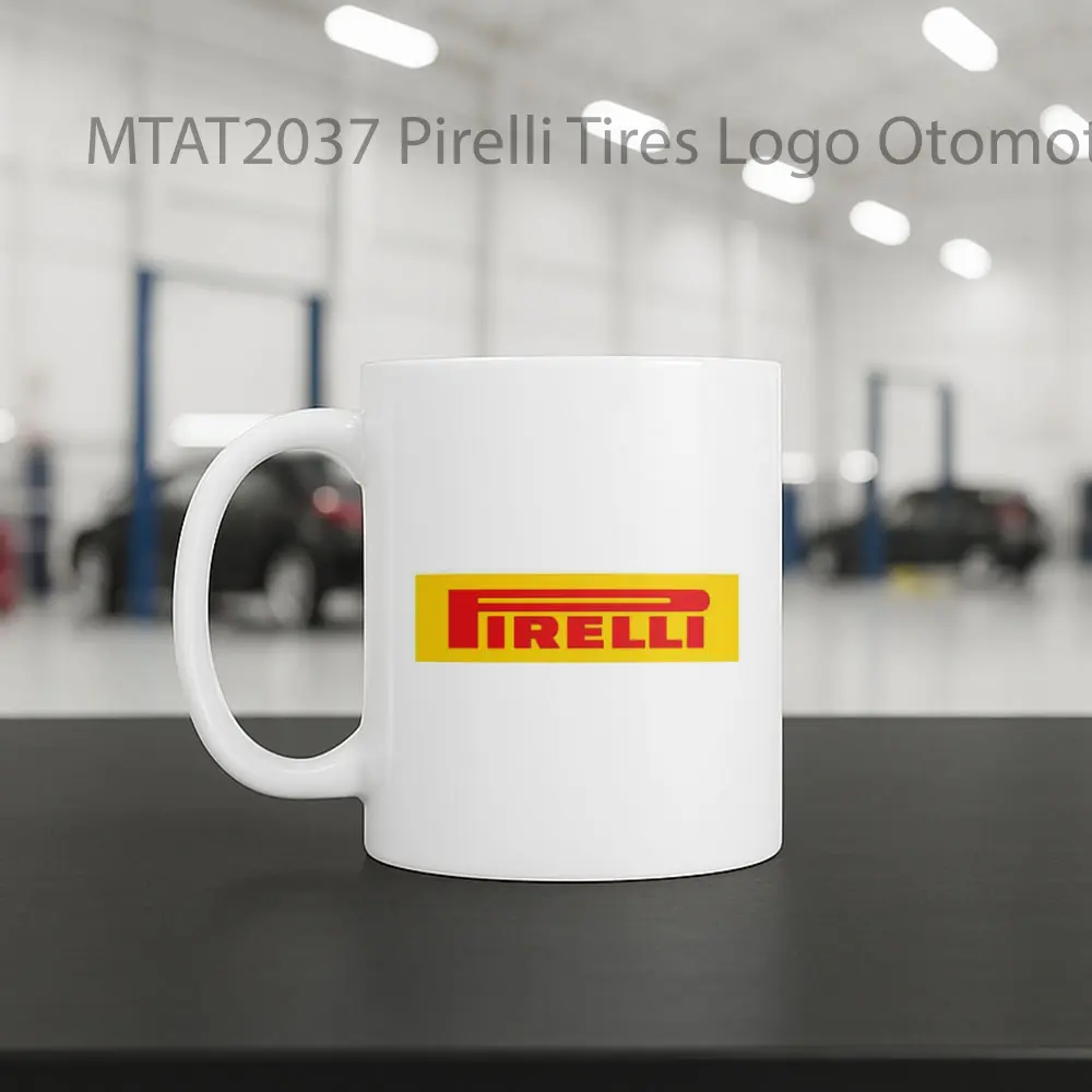 Pirelli Tires Logo Otomotif Mug - Sudut 2