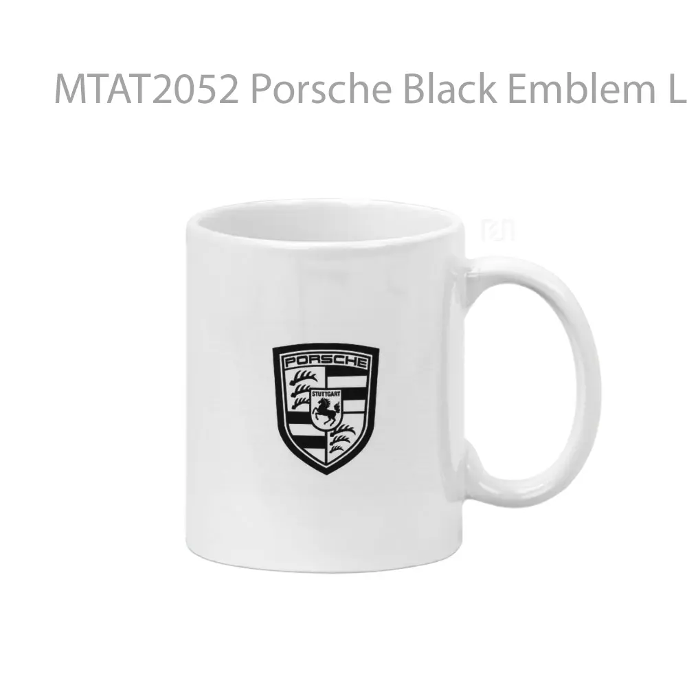 Porsche Black Emblem Logo Otomotif Mug
