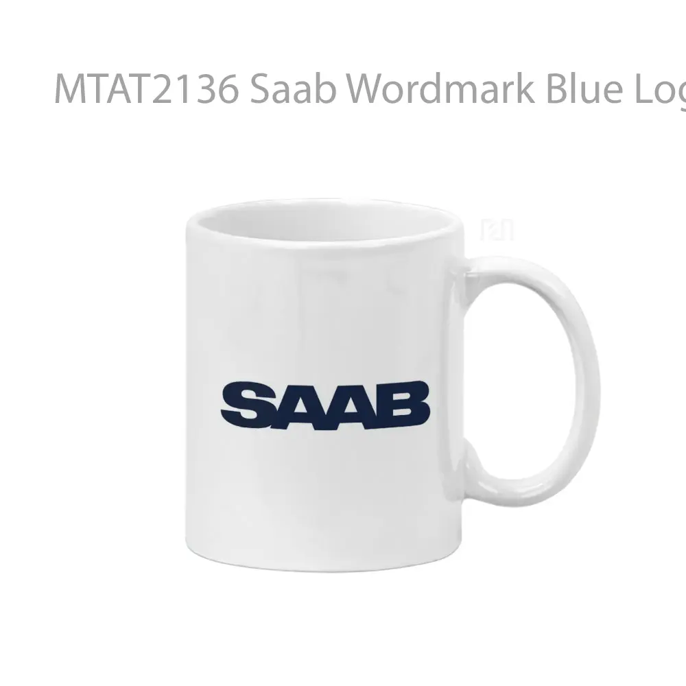 Saab Wordmark Blue Logo Otomotif Mug