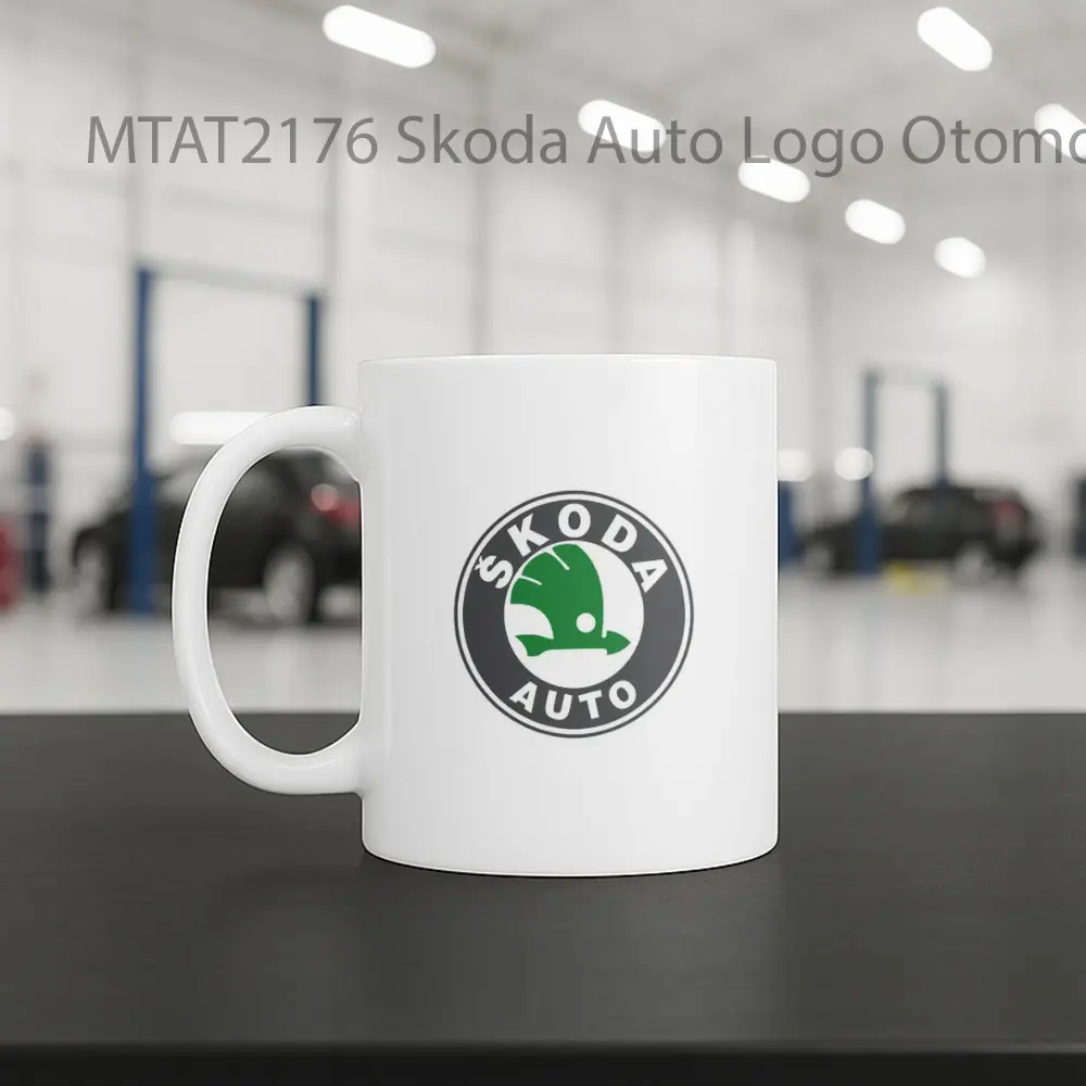 Skoda Auto Logo Otomotif Mug - Sudut 2