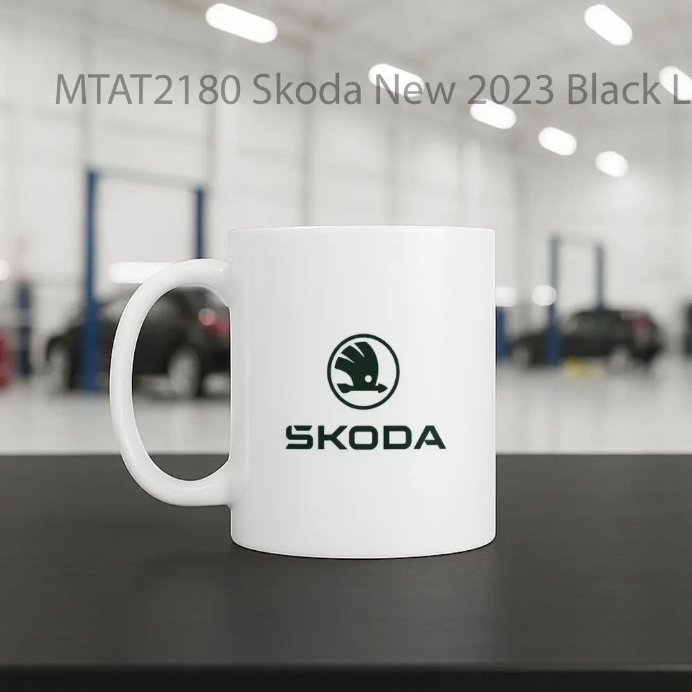 Skoda New 2023 Black Logo Otomotif Mug - Sudut 2
