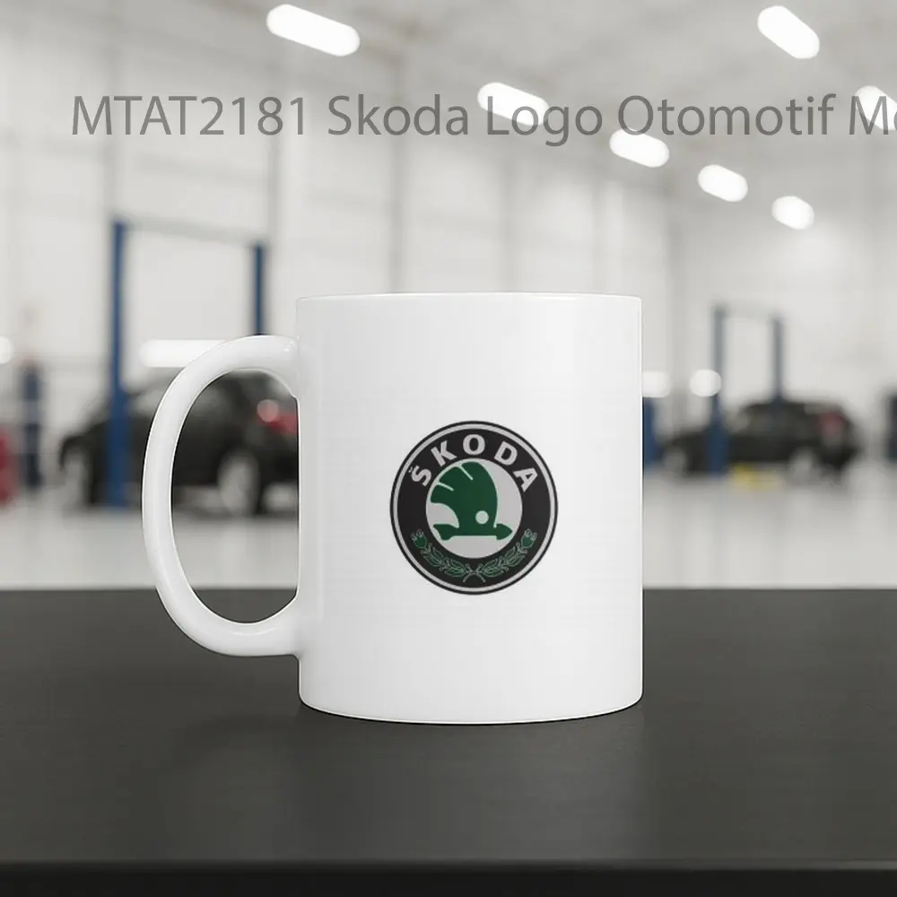 Skoda Logo Otomotif Mug - Sudut 2