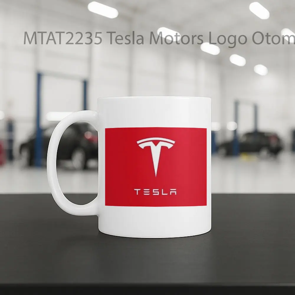 Tesla Motors Logo Otomotif Mug - Sudut 2