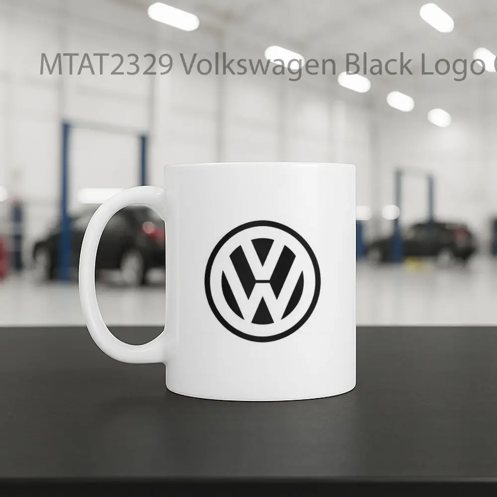 Volkswagen Black Logo Otomotif Mug - Sudut 2