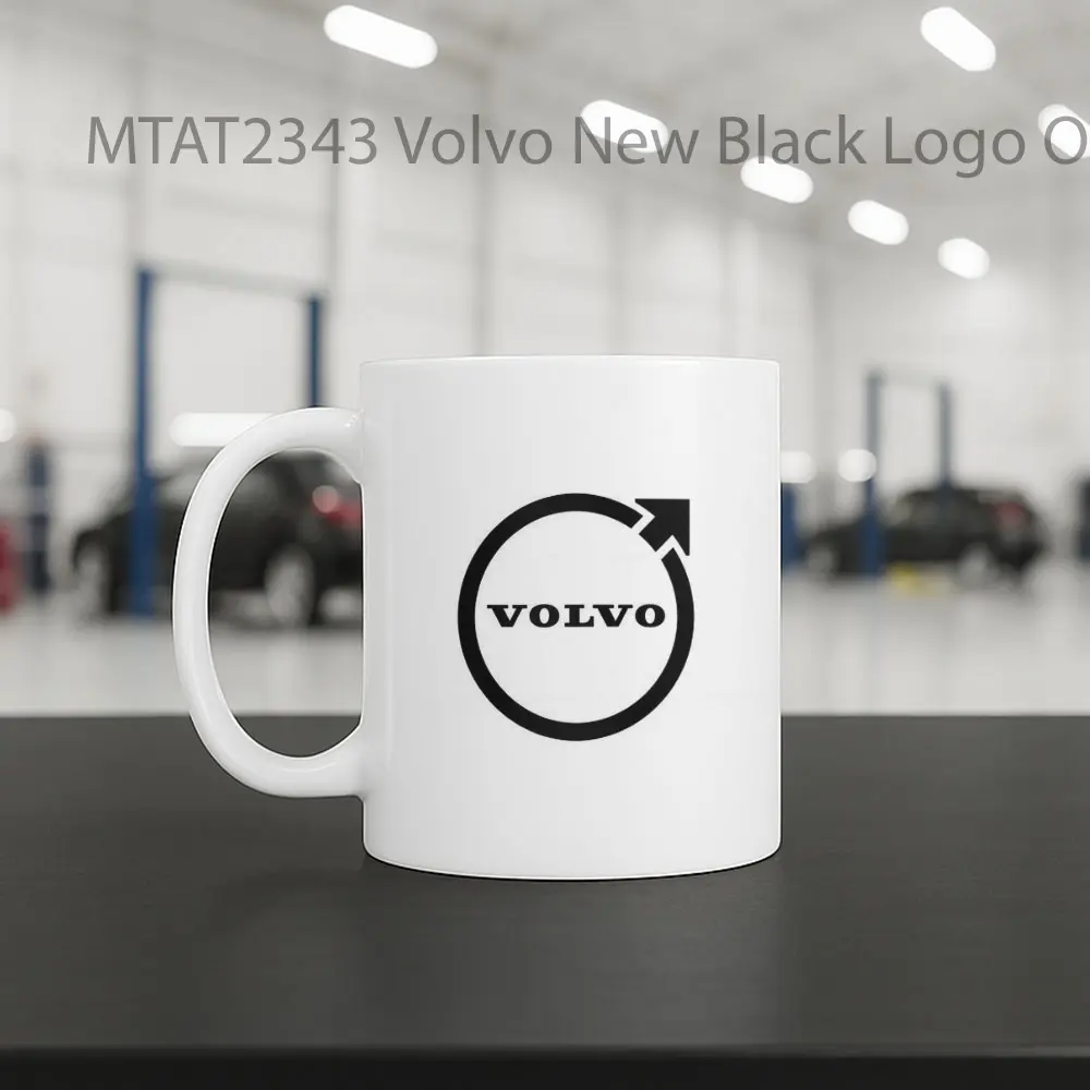 Volvo New Black Logo Otomotif Mug - Sudut 2