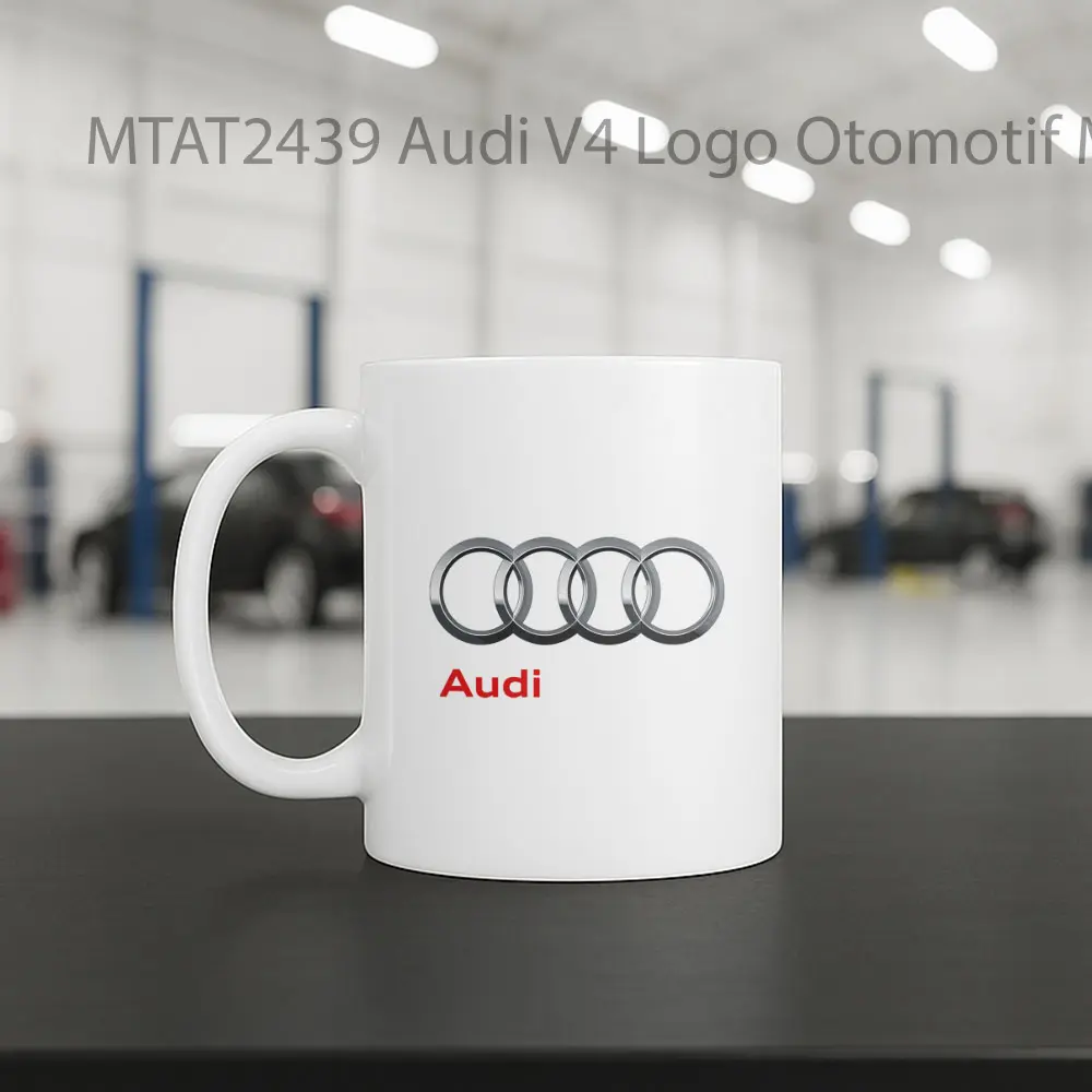 Audi V4 Logo Otomotif Mug - Sudut 2