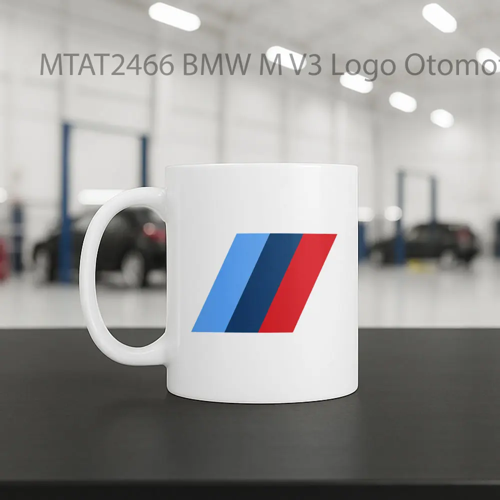 BMW M V3 Logo Otomotif Mug - Sudut 2