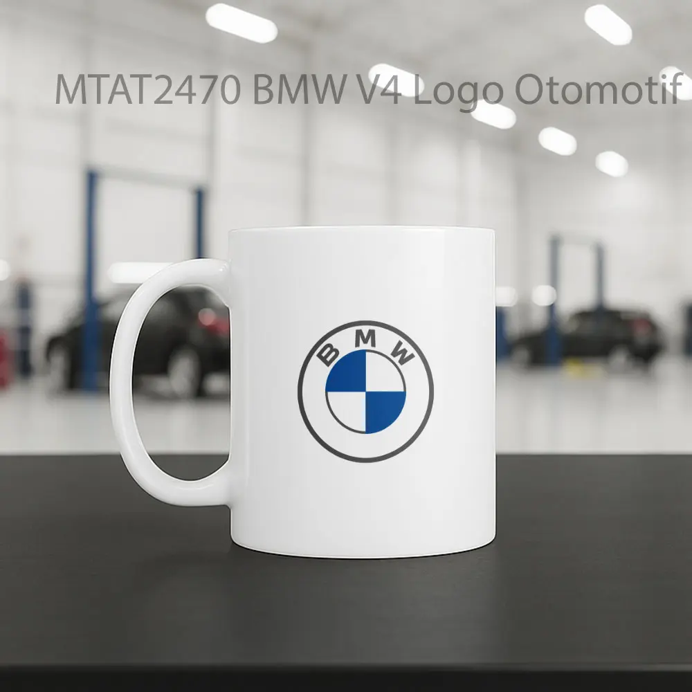 BMW V4 Logo Otomotif Mug - Sudut 2