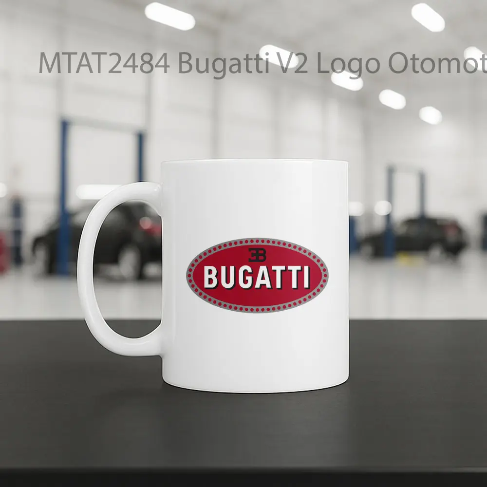 Bugatti V2 Logo Otomotif Mug - Sudut 2