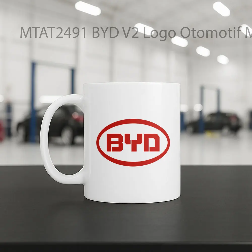 BYD V2 Logo Otomotif Mug - Sudut 2