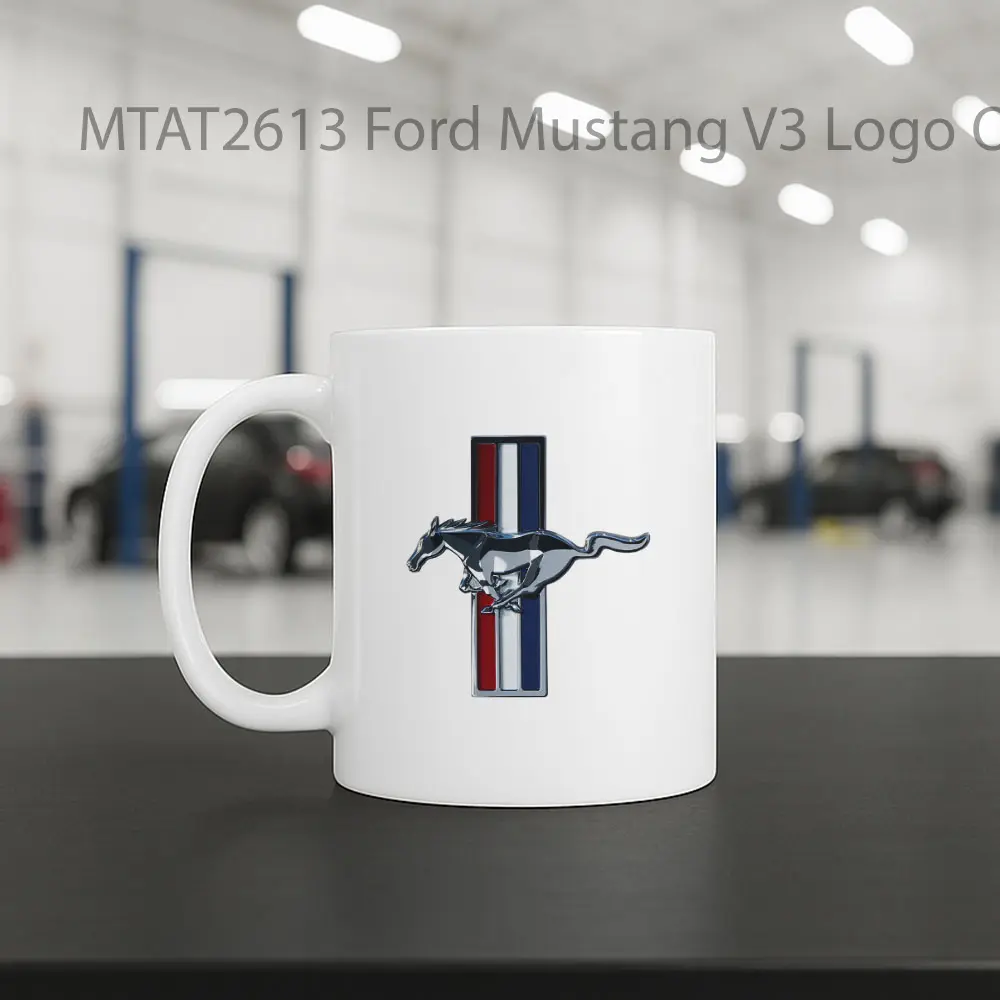Ford Mustang V3 Logo Otomotif Mug - Sudut 2