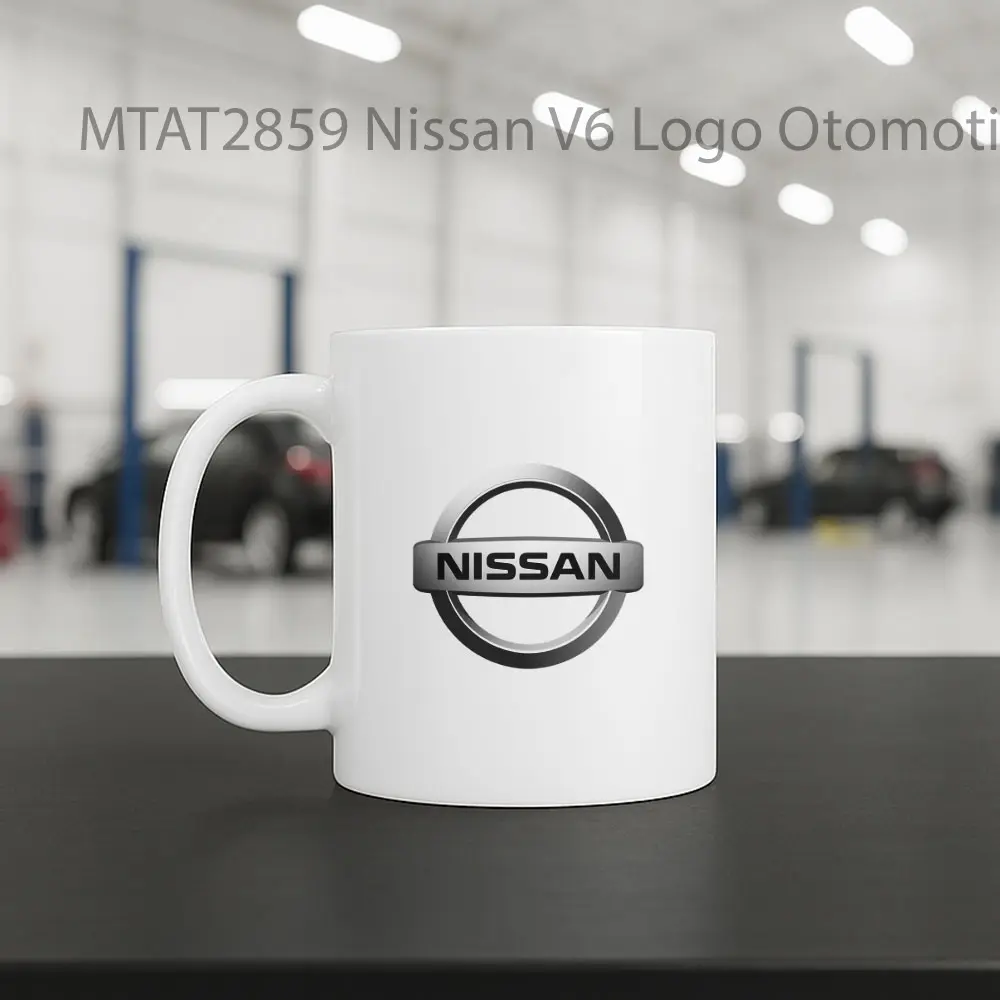 Nissan V6 Logo Otomotif Mug - Sudut 2